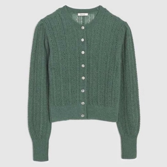 NWT 🥝 Madewell Pointelle-Stitch Cardigan - Picture 3 of 3